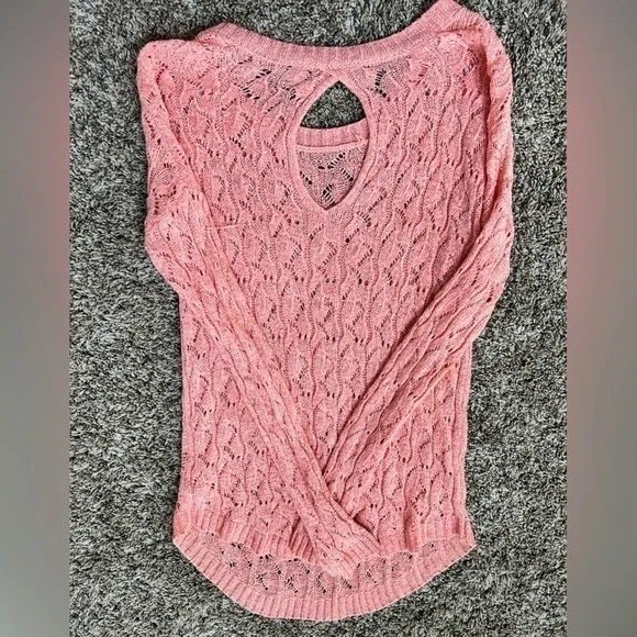 Sfera Pink Knit Sweater with back cutout detail - size Euro M - Picture 4 of 8